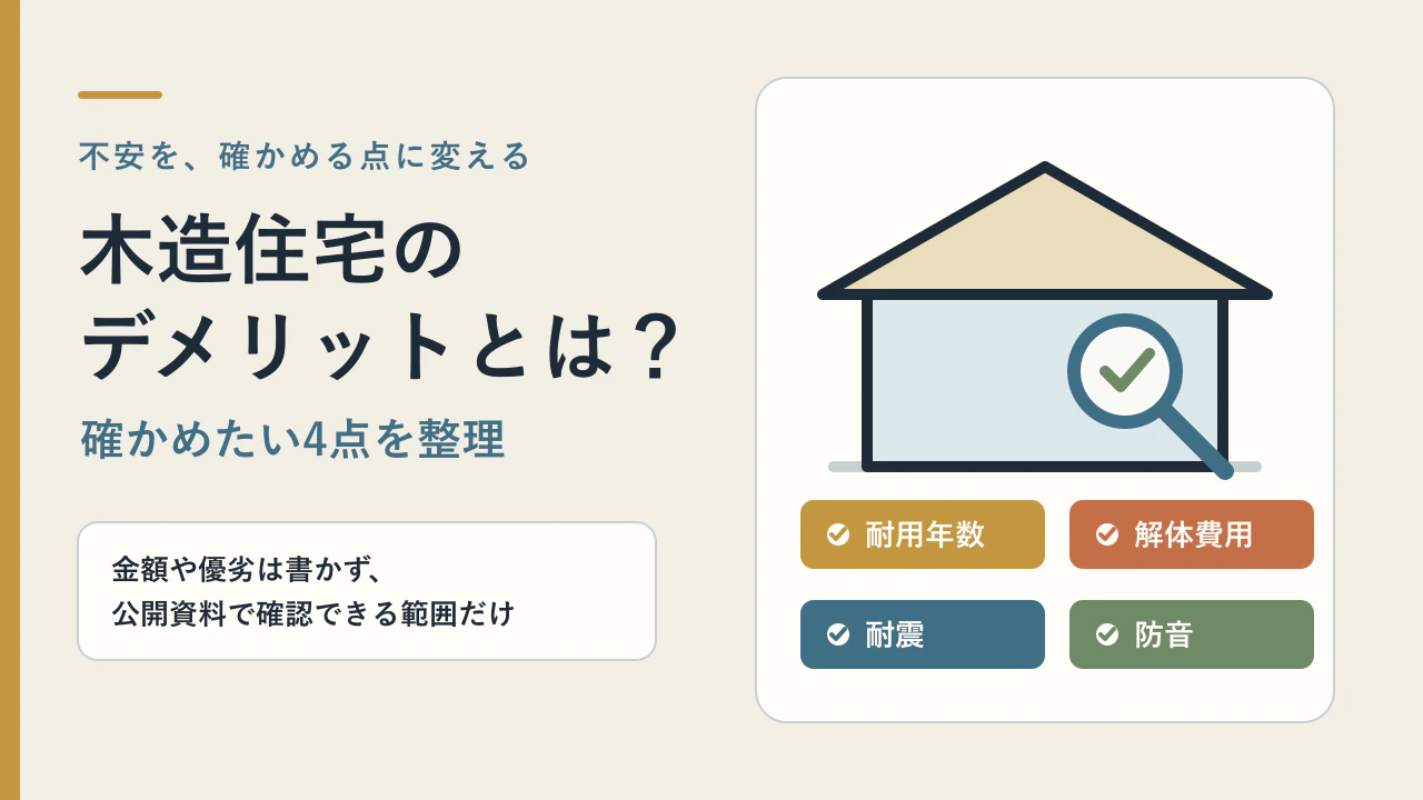 木造住宅のデメリットとは？耐用年数・解体費用・耐震・防音の確かめ方を整理【岡山】