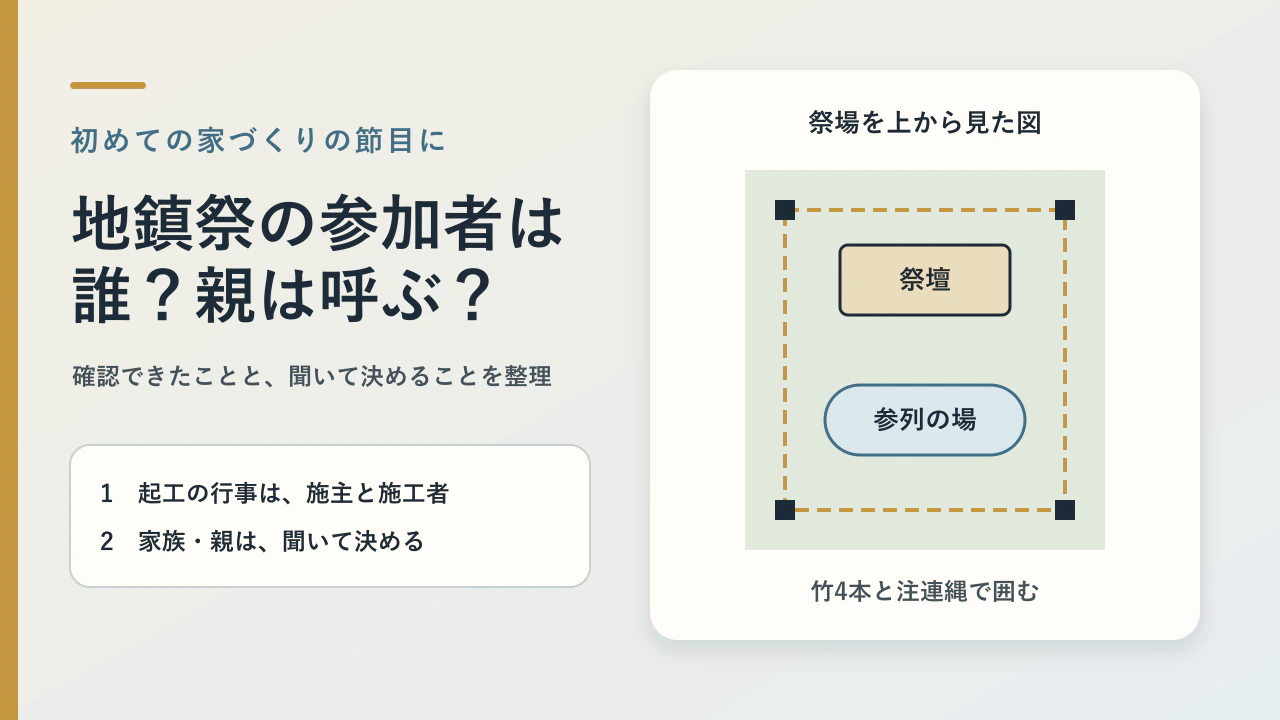 地鎮祭の参加者は誰？親の出席・服装・お礼の確かめ方