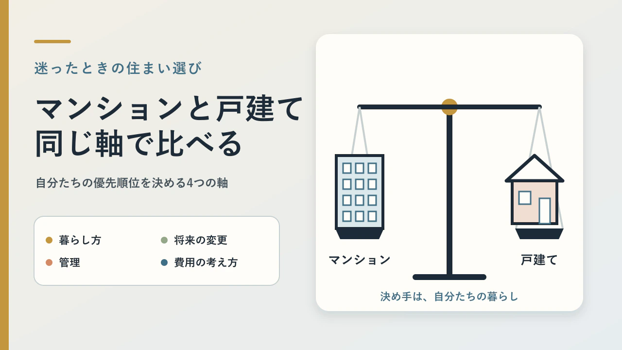 マンションと戸建て、どっちが正解？比較で見える後悔しない住まい選び【岡山】