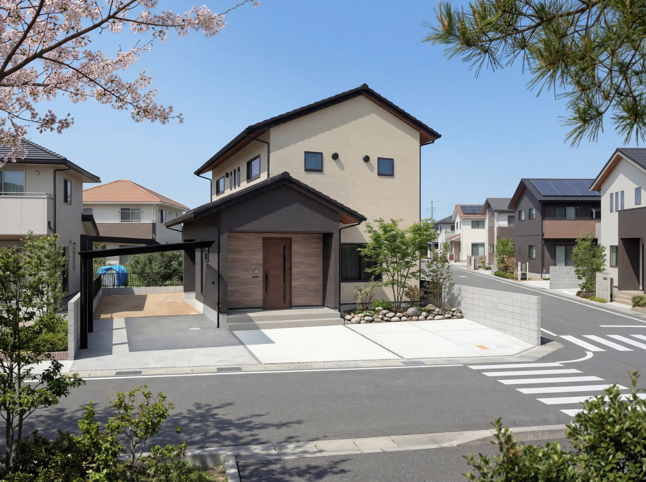 【総社市】　1階の中心がアイランドキッチンのおかげで家事動線が整備された家　No.053