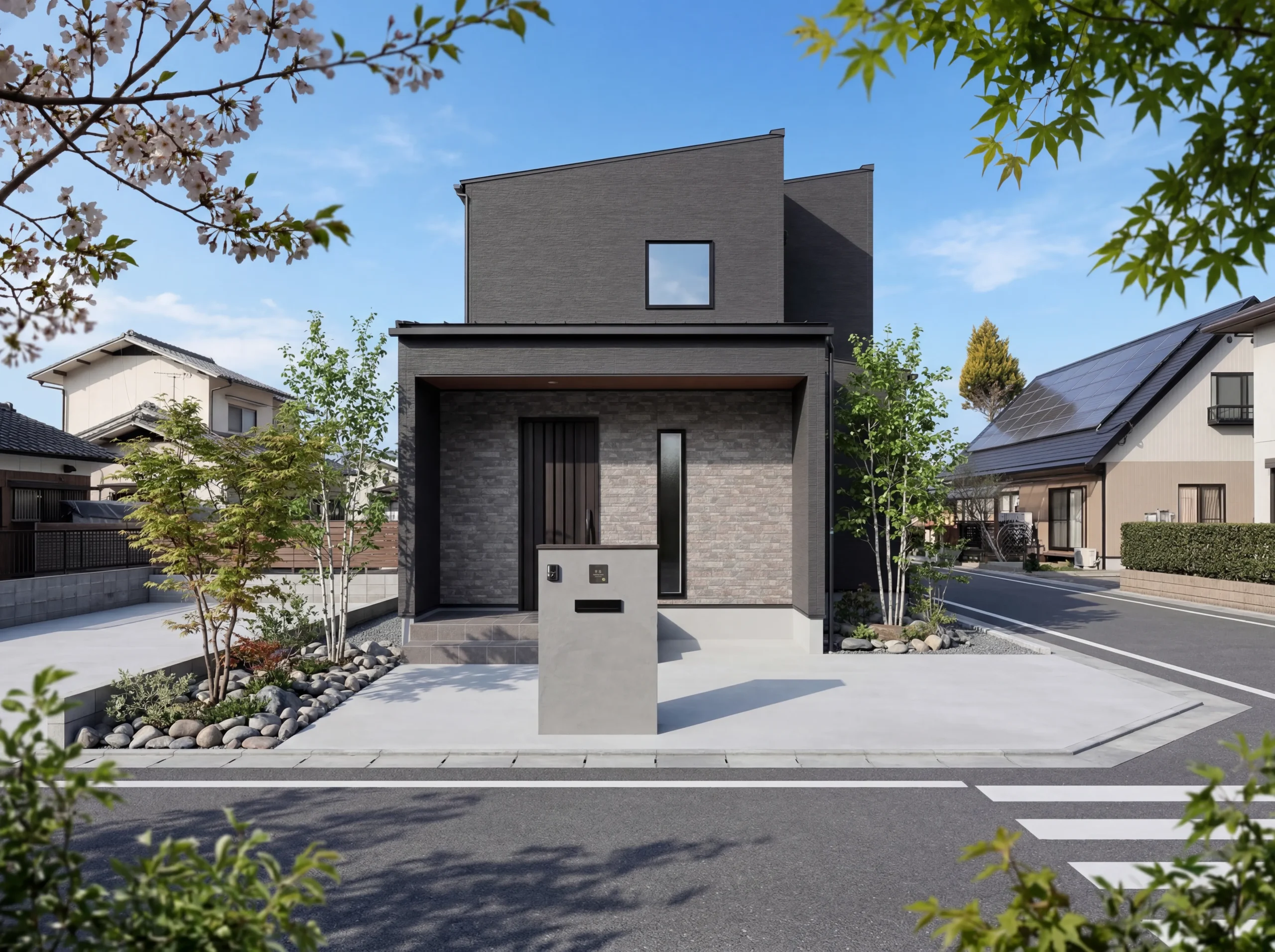 【岡山市北区】　ハイセンスなグレーコーデと、家族の笑顔を育むアイランドキッチンがある家　No.055