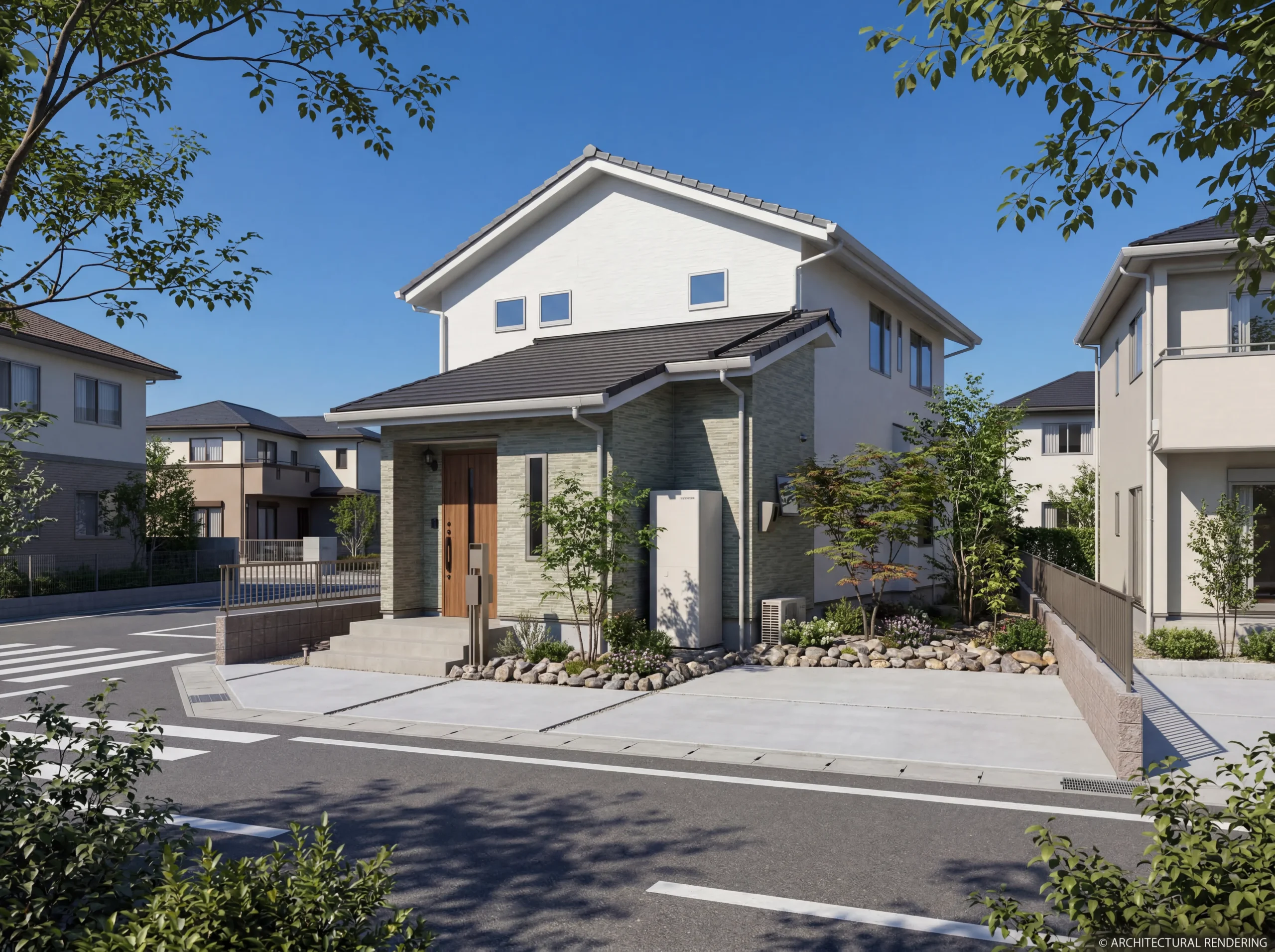 【岡山市中区】　使いやすさを追求したキッチンカウンターの造作収納がある家　No.010